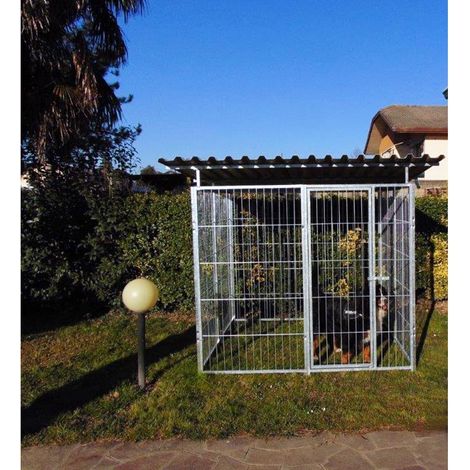 Box per cani da esterno coperto con zincatura elettrolitica da 200x200x altezza 180 cm (1/5)