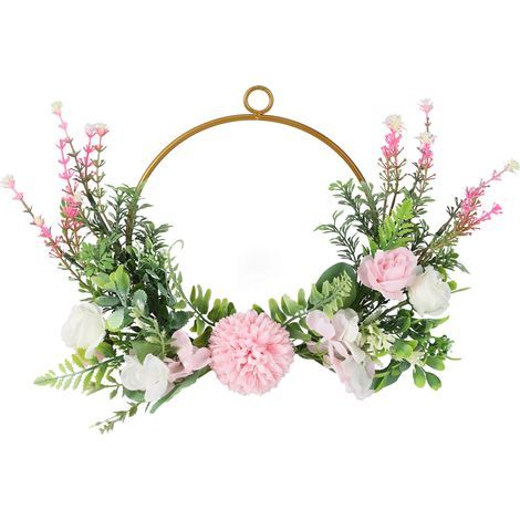 Schmiedeeiserner Wandkranz mit künstlichen Blumen, Seidendekoration für Tür, Wohnzimmer, Schlafzimmer, Hochzeit. (1/5)