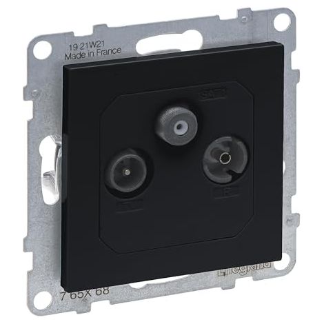 LEGRAND, SEANO PRISE DE PASSAGE TV-R-SAT, HD-TV, ATTÉNUATION DE RACCORDEMENT : 14 DB, COULEUR : ANTHRACITE LAQUÉ, 765468