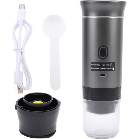Cafetière portable à capsules 72 W, tasse de 120 ml, entièrement automatique, pour la maison, les voyages et l'extérieur (gris) (1/5)