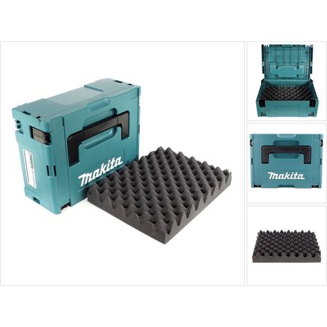 Coffret de rangement Makita MAKPAC 2 – Insert universel pour perceuse, cloueuse et meuleuse – Dimensions 39,5x15,5x29,5cm (1/5)