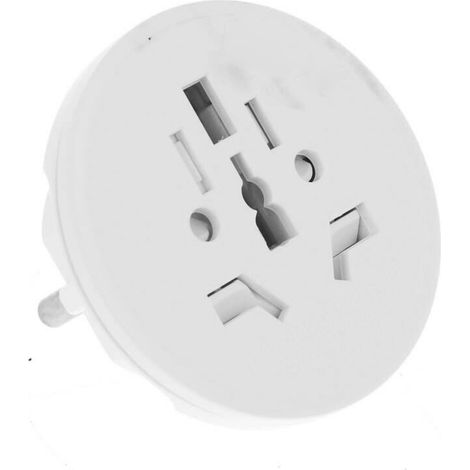 Convertitore Adattatore Viaggio Da Spina Schuko 16A A Presa UK USA AUS CN Colore Bianco Max 2300W