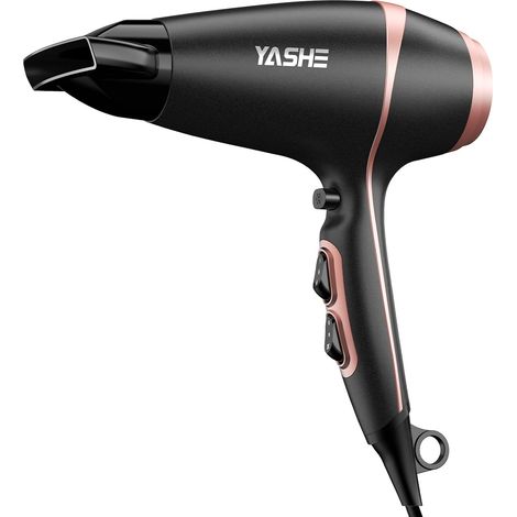 YASHE Haartrockner HD-813, 2000 W, 2 Gebläsestufen, Schwarz/Roségold (1/5)