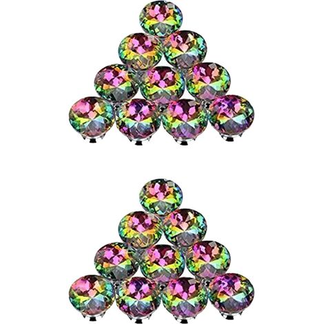 20Pièces Séries 30 MM Boutons en Cristal Coloré Boutons D'Armoire en Verre Tiroir Poignées Poignée (1/5)