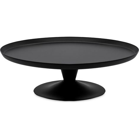 Metall Servierständer schwarz mit Fuß - Ø 23 cm - Deko Tischpodest rund