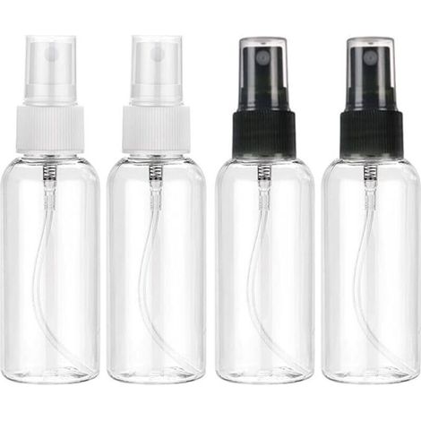 4 Pièces Flacon Vaporisateur 100 ml Transparent Réutilisable pour Voyage – Bouteilles Spray Cosmétiques Vide Rechargeables (1/4)