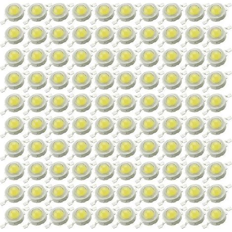 Lot de 100 LED blanches naturelles, 1 W, haute puissance, température de couleur 4000 K. (1/5)