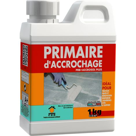 Primaire d'adhérence en aérosol 1kg – Pour béton, chapes fluides et anciennes peintures – Application intérieure/extérieure – Consommation 150-300g/m² – PRB (1/3)