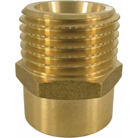 Raccord Laiton, Mamelon Double Réduit 1/2" x 3/4" (1/3)
