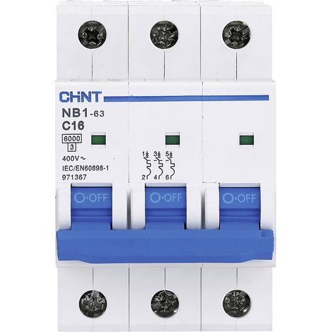 Chint 179686 NB1L Disjoncteur 3 pôles 16 A Y251732 (1/3)