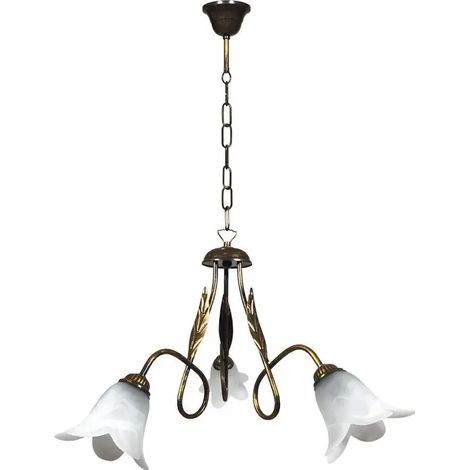 Lampadario Amelia 3-flammig E14 braun/gold mit weißem Spiegeldiffusor (1/2)