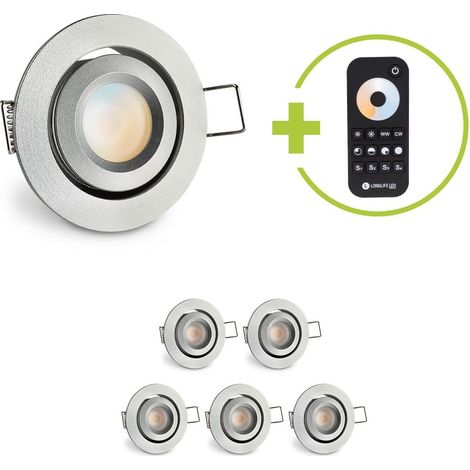 Einbaustrahler Mini schwenkbar Matera 3W CCT IP44 - Farbe: silber - Anzahl: 6x