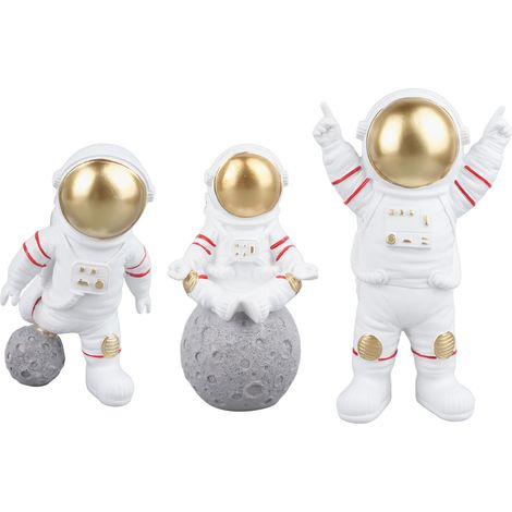 Figurine d'astronaute en résine, adorable mini-statue d'astronaute, pouvant servir de support TV, de décoration de bureau ou de chambre d'enfant. (1/5)