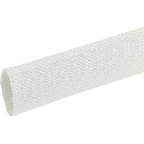 Gaine Tressée 20mm RS PRO, Naturel en Fibre de verre, 5m ( Prix pour sachet de 5 Mètres )