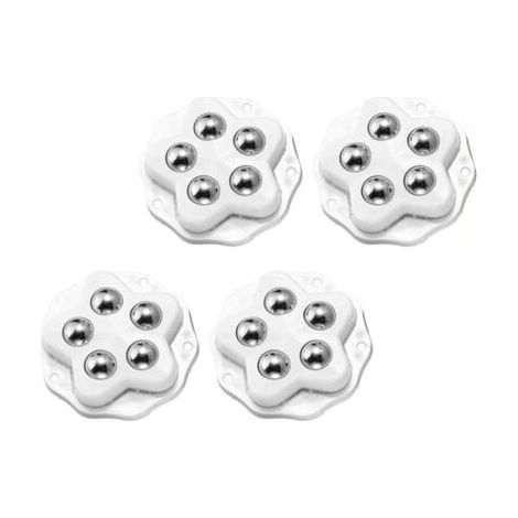 QORVA-Mini roulettes pour meubles. 4 roulettes à 5 billes chacune, capacité de charge de 300 kg, avec adhésif et vis. Roulette universelle 360 degrés, robuste (Blanc 4 pièces)