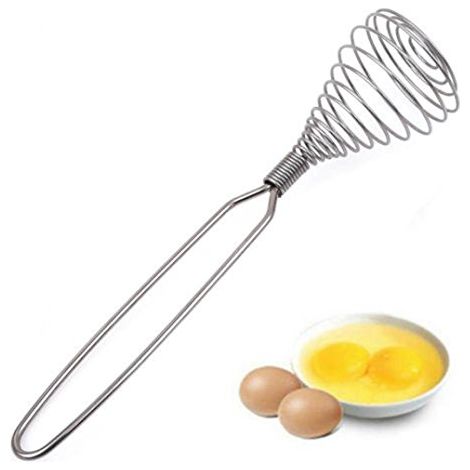 Frusta manuale in acciaio inox per uova, sbattitore elettrico, mixer, montalatte, impastatrice per farina, adatta per uso in cucina. (1/2)