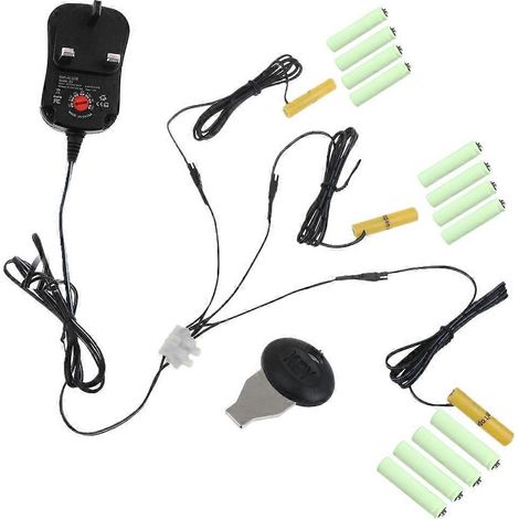 Kit d'alimentation AC-DC 3en1 pour remplacer 2 à 8 piles AAA 1.5V - Adaptateur secteur UK - Alimentation universelle (1/4)