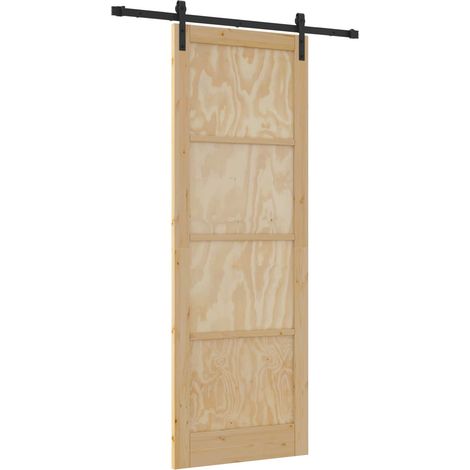 Sliding Door Natural 83 x 232 cm Solid Pine Wood vidaXL