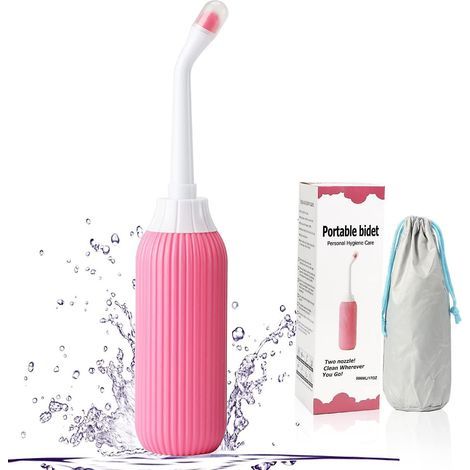 (13.5 Fl Oz (400 Ml)) Portable Washlet, Butt Cleaner, Outdoor, Easy Toilet, Convenient, Manual Operate, Storage Bag Included (1/5)
