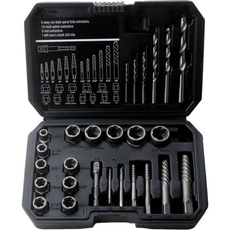 26pcs douille extracteurs de boulons antivol,Kit de Coffrets d'Embouts de Vissage à Droite avec Douille Hexagonale(noir) (1/5)