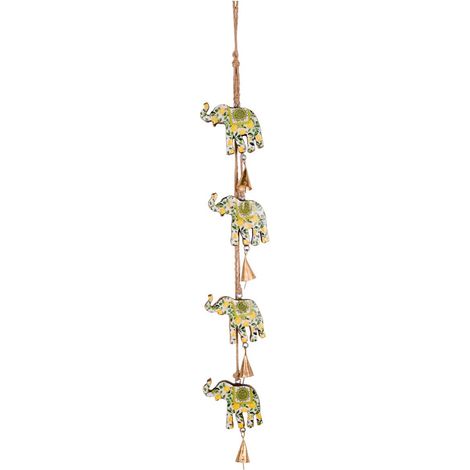 Hänger mit 4 Elefanten aus Holz mit Zitronen 73 cm (1/5)