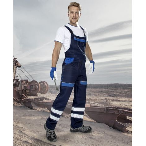 Ardon – angesagter Trend: Latzhose mit reflektierenden Streifen, blau 56