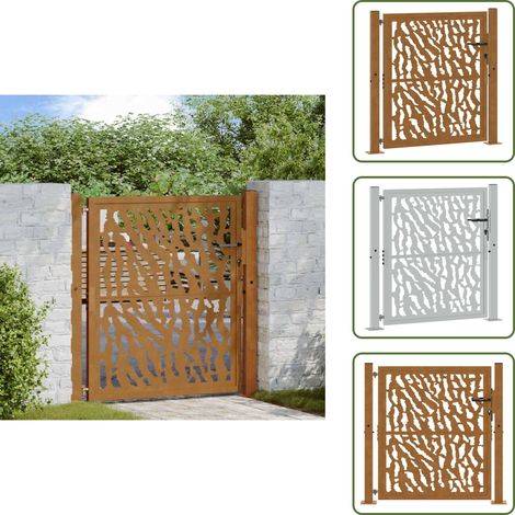 vidaXL Gartentor 105x105 cm Wetterfester Stahl Spurendesign (1/5)