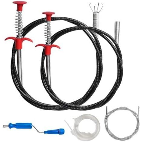 4 Furet Deboucheur Canalisation Professionnel, 60/160cm Pinces à Griffes Flexibles Griffes,Brosse WC Nettoyage Plomberie Débouchage pour Déboucheur Toilette égouts Cuisine Douche -