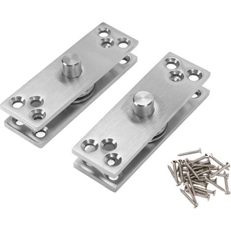 Paumelle à Cardan Inox Rotation 360° pour Porte de Bibliothèque Vitrée Porte Invisible Lourde Kit de 2 avec 32 Vis (1/5)
