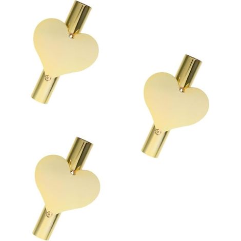 GALPADA Lot de 3 tubes muraux en métal avec vase au design créatif forme cœur doré, sans perçage, (1/5)