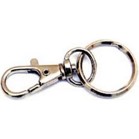 50PZ MOSCHETTONI PICCOLI A SCATTO CON ANELLO GIREVOLE IN ACCIAIO NICHELATO - mm.