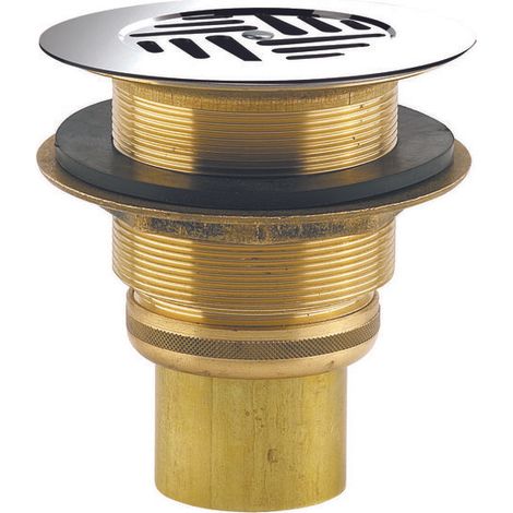 Valentin – Bonde de lavabo siphoïde laiton 60 mm – Grille inox à cloche – Sortie filetée 1''1/2 – Modèle inviolable pour collectivité (1/6)