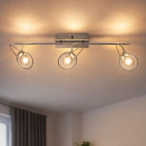 Deckenlampe Deckenleuchte LED Deckenstrahler chrom Wohnzimmerlampe Spots verstellbar, 3x 5W 3x 385lm warmweiß, MAUD WOFI 7721.03.01.0000