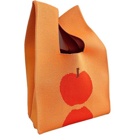 Sac fourre-tout femme rétro mignon petit gilet tricoté sac bento portable sac à main décontracté pour le shopping et les activités de plein air