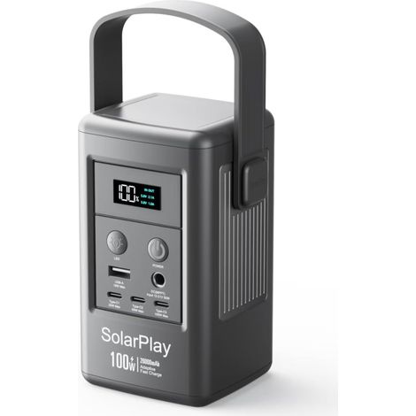 Batterie solaire 92,5 Wh, 25 000 mAh, chargeur de téléphone 100 W, banque de charge pour festival, vacances (1/5)