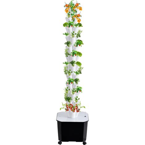 Torre de cultivo hidropónico, diseño vertical, sistema de autorriego, 12 capas. (1/2)