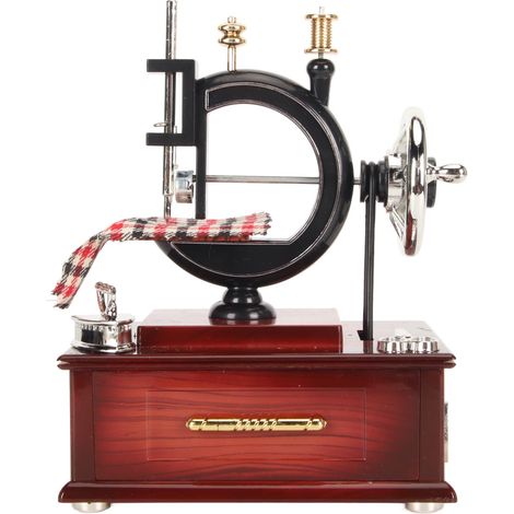 Boîte à musique rétro machine à coudre vintage, boîte décorative en plastique pour anniversaire Noël (1/5)