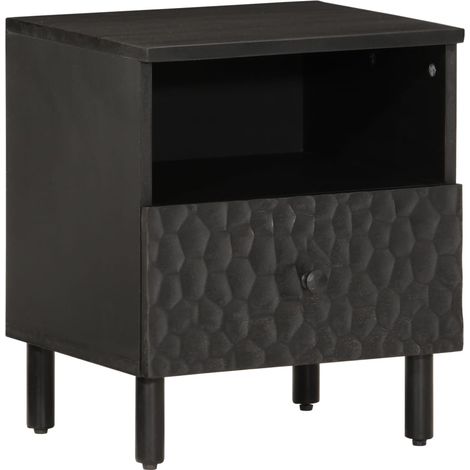 Maison Exclusive - Comodini 2pz Neri 40x33x46 cm in Legno Massello di Mango (1/5)