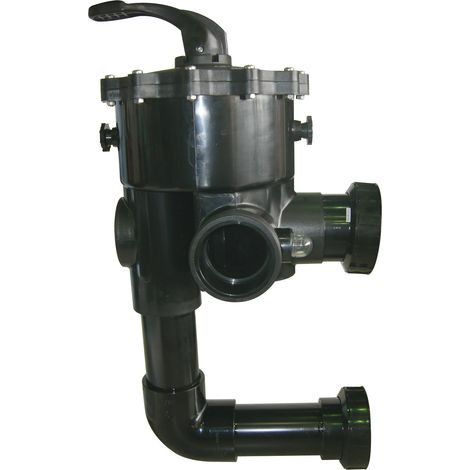 Vanne 6 voies latérale 1,5" pour filtre PPG Deluxe – connexion rigide 50 mm, pour filtration piscine