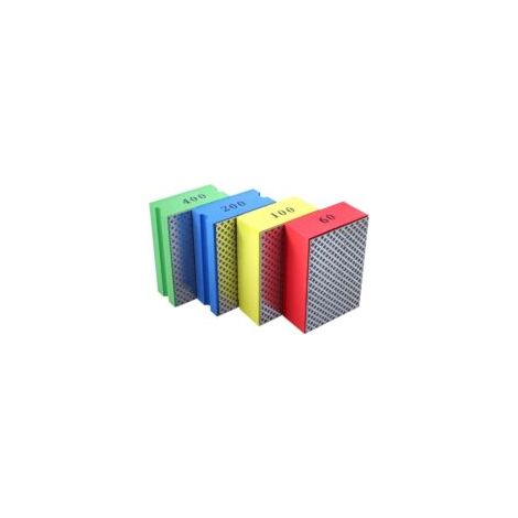 Juego de 4 almohadillas de pulido de diamante para mano, para pulir cerámica, vidrio y bloques de lijado de grano 60, 100, 200 y 400 - Crezuo