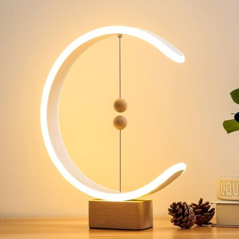 BUNTHAUS Lampe De Chevet Veilleuse LED Avec RVB 16 Couleurs Personnalisées - 5 Niveaux De Luminosité - Dimmable Lampe De Table Pour Chambre À Coucher, Bureau, Couloir (A) [Classe énergétique A]