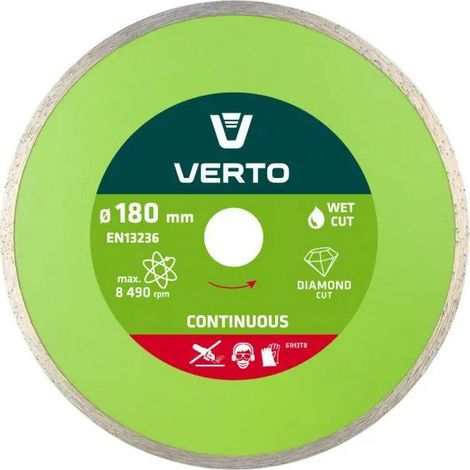 Disco de corte diamante Verto 61h3t8 180 mm 22.2 mm