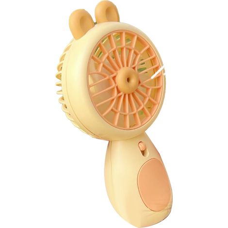 Mini ventilateur portable à piles, petit ventilateur personnel silencieux et puissant, design mignon pour enfants et filles, jaune citron (1/4)