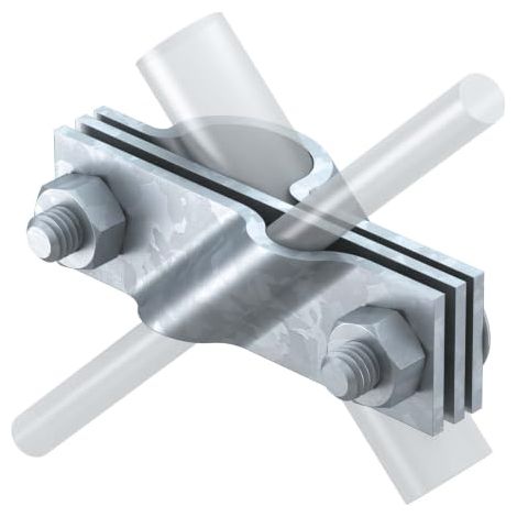 OBO Bettermann Abrazadera de conexión para conductor redondo y plano 20mm acero cincado por inmersión en caliente, 5001641