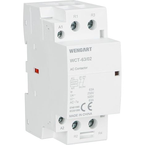 Contacteur Modulaire 63A - Bobine 230V AC - Configuration 2NC (Normalement Fermé) - Largeur 36mm (2 Modules DIN) - Idéal pour Délestage Automatique et Coupure de Sécurité - WCT-63 (1/5)