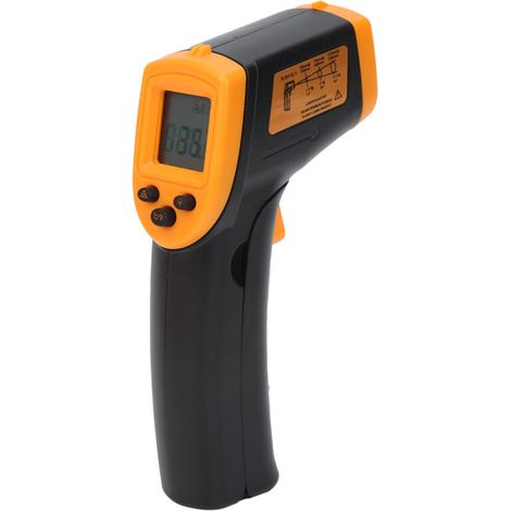 Thermomètre sans contact, LCD thermomètre de mesure de température numérique infraroug température de -50 à +600 °C (jaune) (1/5)