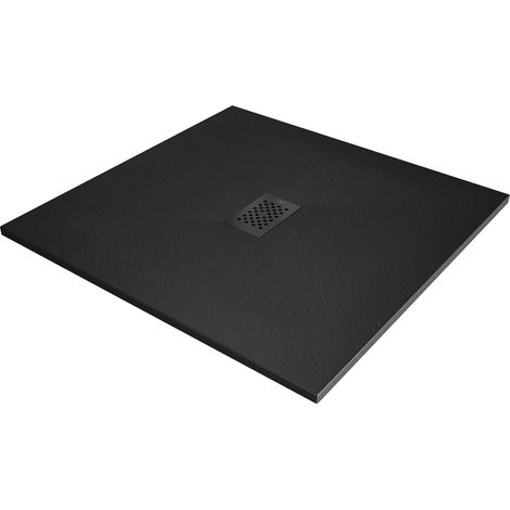 Mexen Hugo plato de ducha cuadrado SMC 100 x 100 cm, negro, cubierta negra - 42701010-B (1/5)