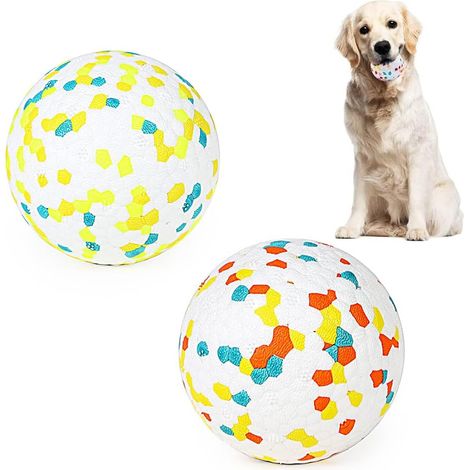 Interactive Dog Toys Training Balls Pet Balls Exercise Play Ball E-TPU for Medium to Large Dogs - 2 Balls, 3 Inches Each (1/5)