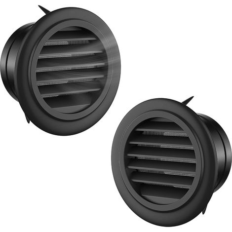 2 Pièces Grille de Ventilation, 75 mm Ventilation Grilles Ronde Grille D'évacuation D'air, avec Moustiquaire, Convient aux Chambres, Cuisines et Bureaux (1/5)