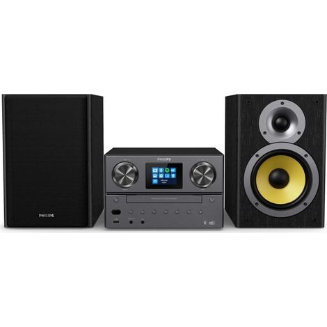 Micro-chaîne Bluetooth 2x 50 W - Cd - Usb - Dab+/fm - Wifi (spotify Connect/radio Internet) - Ecran Tft - Alu - Philips (1/3)